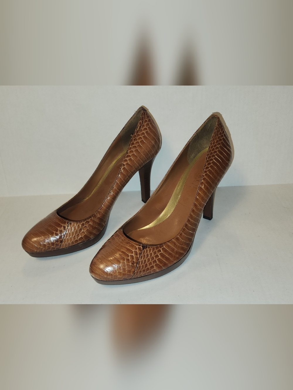 Ralph Lauren Kailee Snake Skin Snakeskin High Heels Pumps Stilletos Size 8 EUC